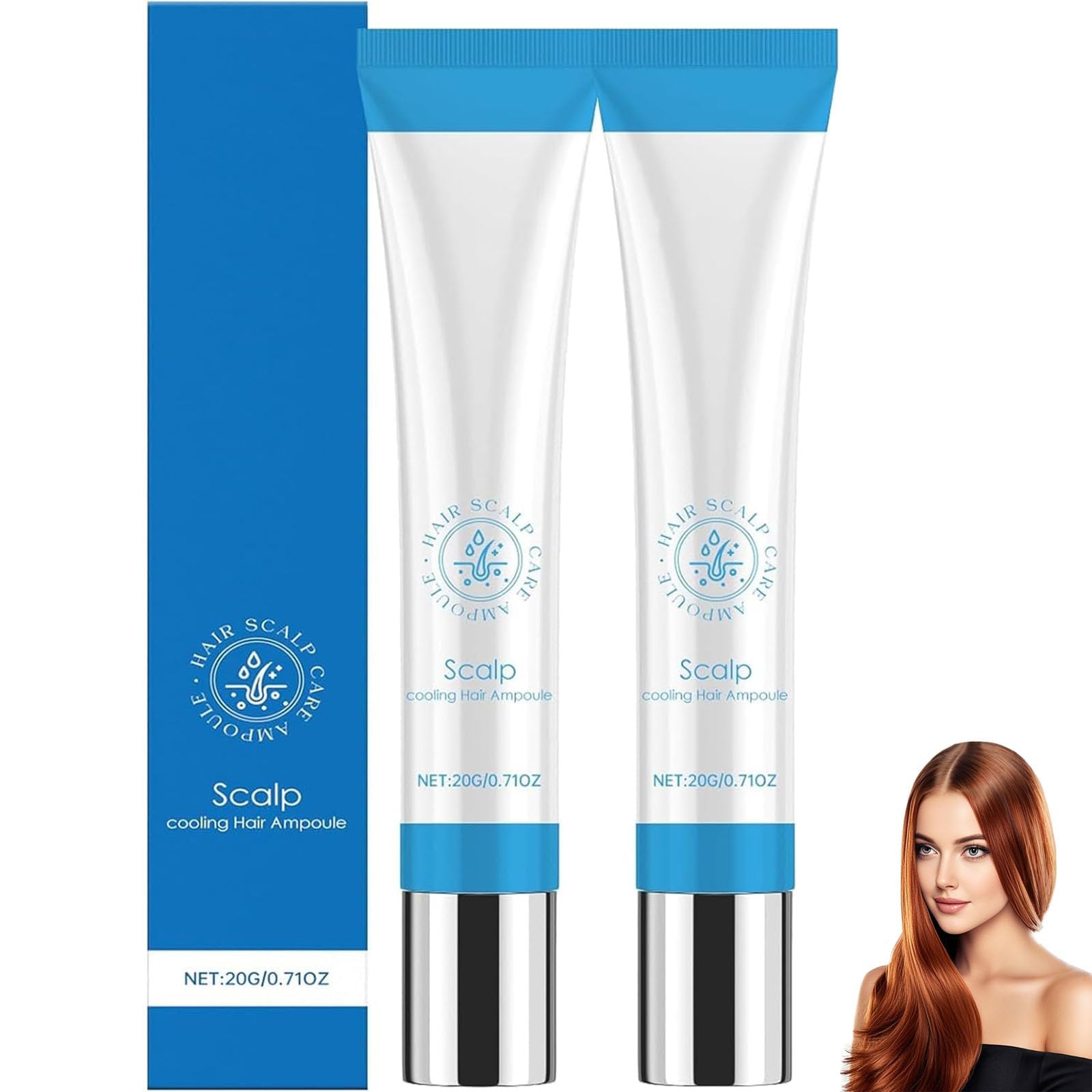 2Pcs Hair Growth Serum for Women, Scalp Cooling Hair Ampoule, Scalp Serum for Loss & Thinning, Non-Greasy, Improves Shine (C)