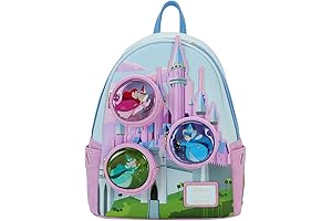 Disney Sleeping Beauty Castle Three Good Fairies Stained Glass Double Strap Shoulder Bag Loungefly Frozen