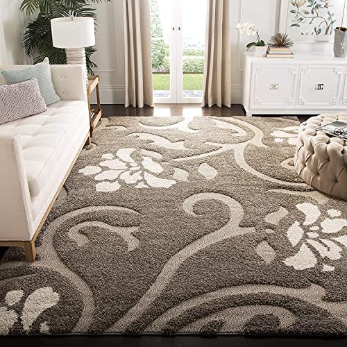Image of Export Quality Microfiber Hand Woven Shaggy Carpet Collection with 2 inch Pile Height Carpet for Living Room & Bedroom Size 5x5 feet Square coular Beige /Ivory