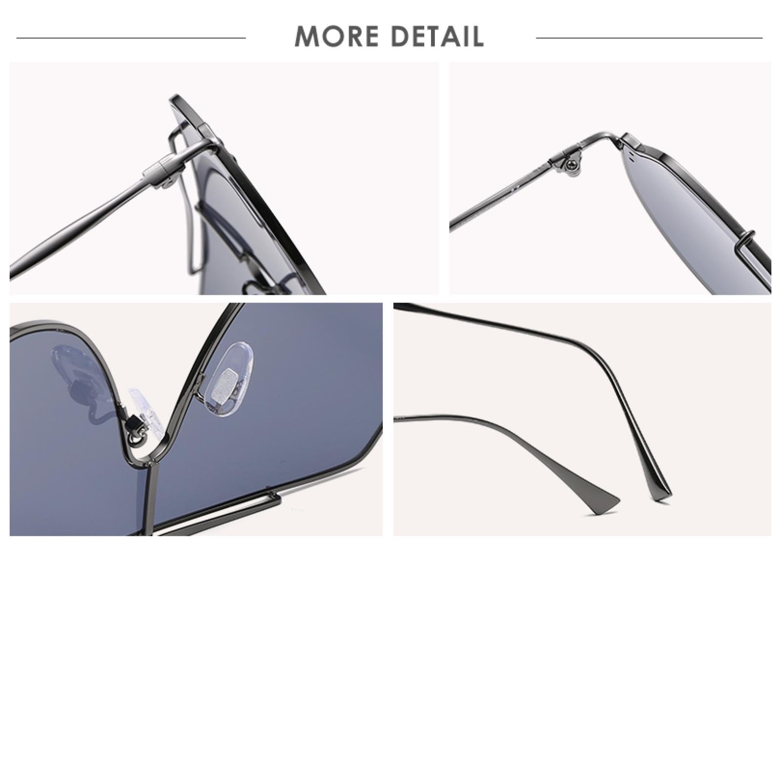 Gafas de sol con protección UV400 | Montura de aleación extragrande | Para hombre y mujer, ideal para deportes al aire libre y conducción