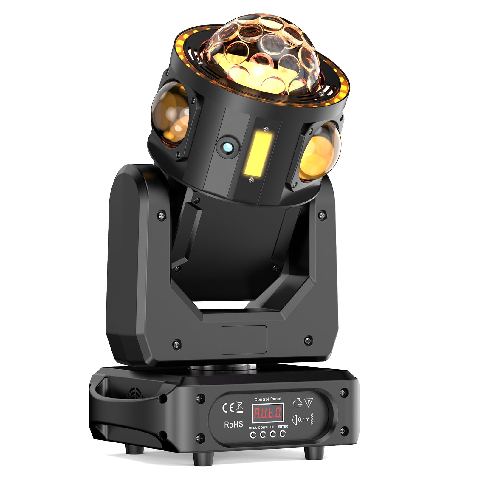 Cabezal móvil LED 150W RGBW Luces Discoteca Rotación infinita Foco de escenario DMX512 luz de escenario para Fiesta DJ Bar Cumpleaños Familia