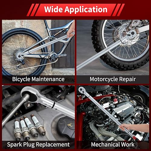 Image of Hairich 3 /4-Inch Drive Click Torque Wrench, Dual-Direction Adjustable 48 tooth 100-700ft.lb /136-949Nm, Professional Inch Pound Torque Wrench, for Maintenance Tool and Product Assembly