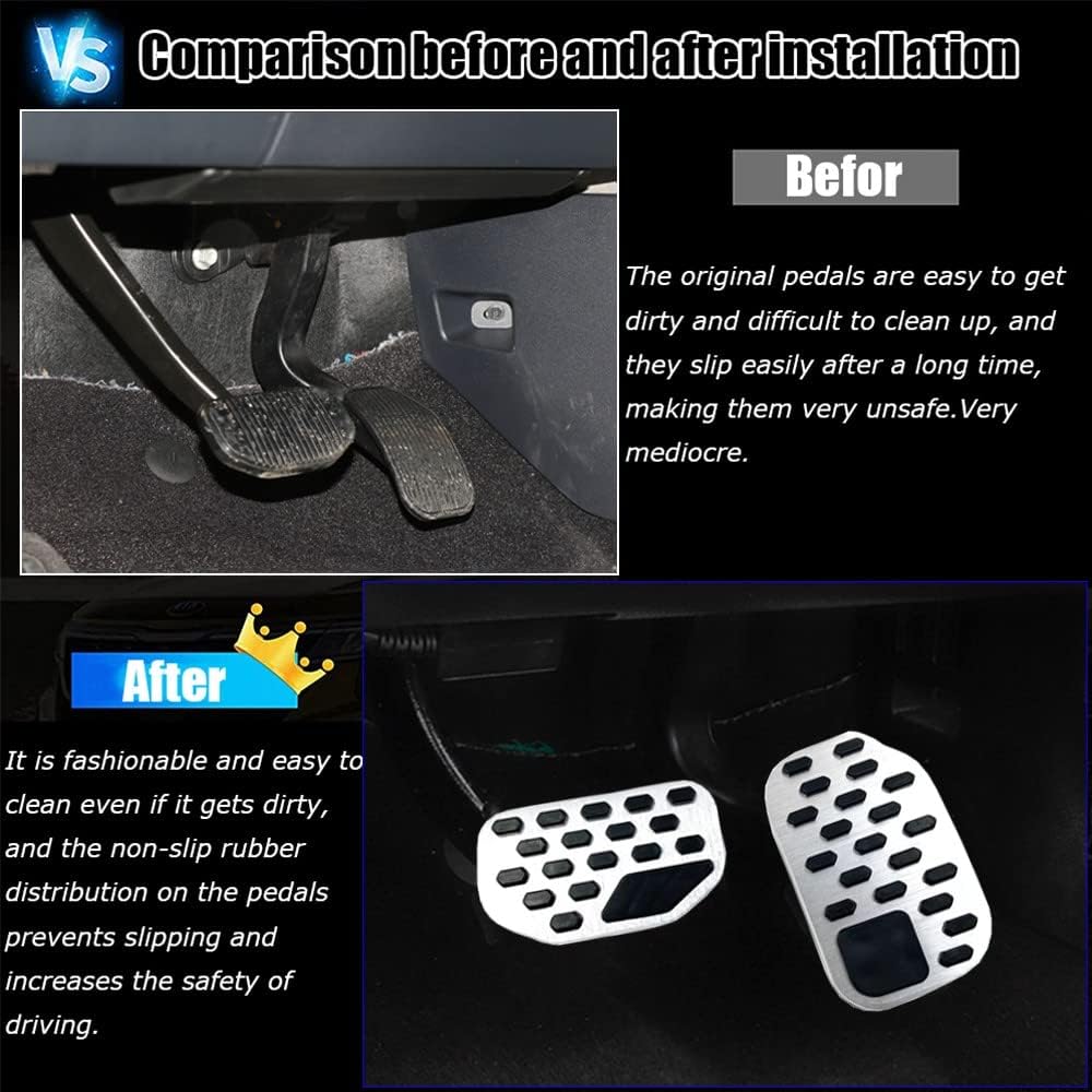 Kakash Custom Interior Accessories for Ford F-150/F150 Expedition 2021 2022 2023 Aluminium Alloy Gas Accelerator Pedal Covers,Anti-Slip No Drilling Brake Foot Pedal Pads 3 Pieces/Set(red)