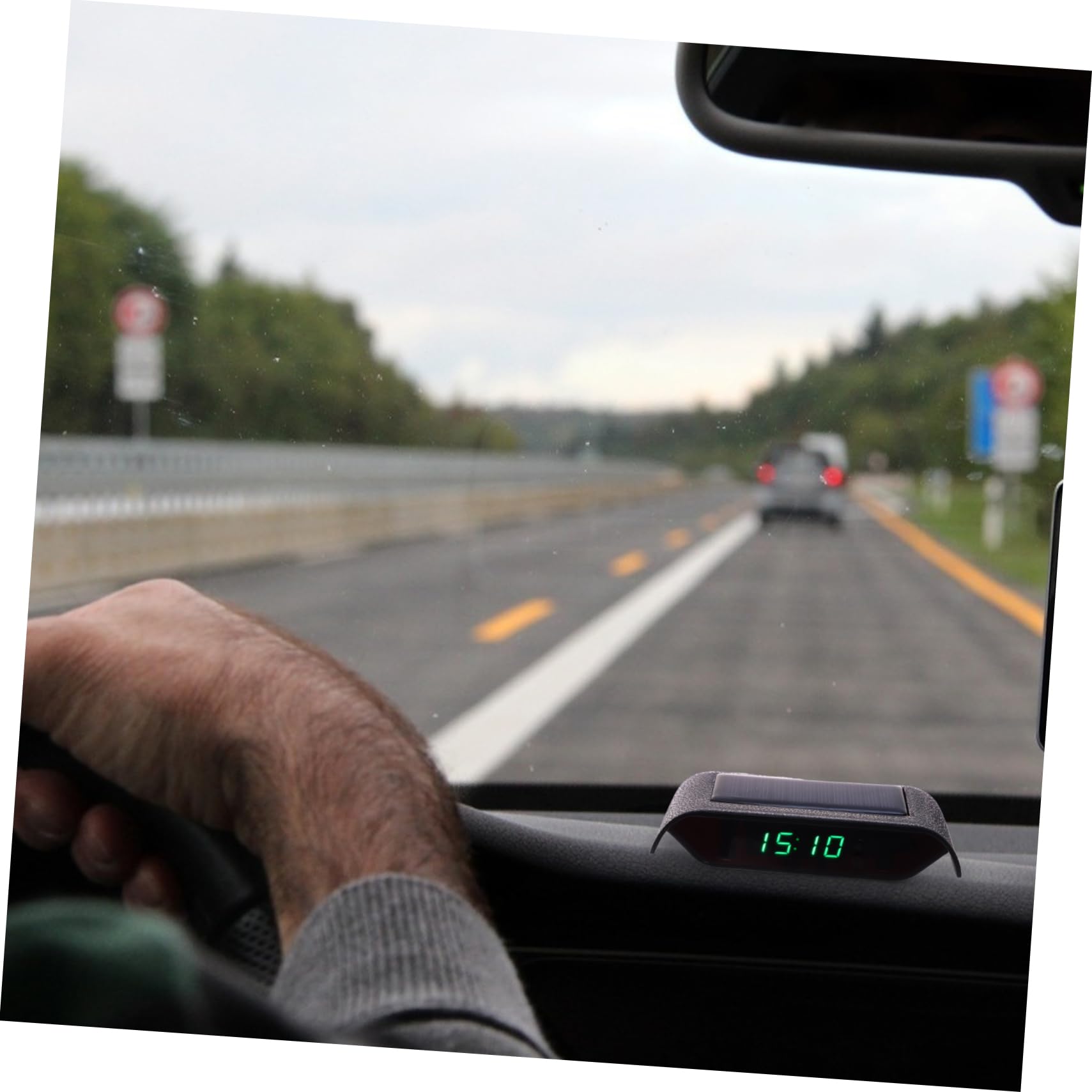 Reloj de Coche de Alta Precisión Solar y Luminoso Negro