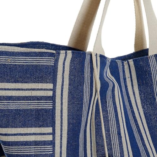 Sac à main rayé polyester coton multicolore grand format pour adulte unisexe - 3