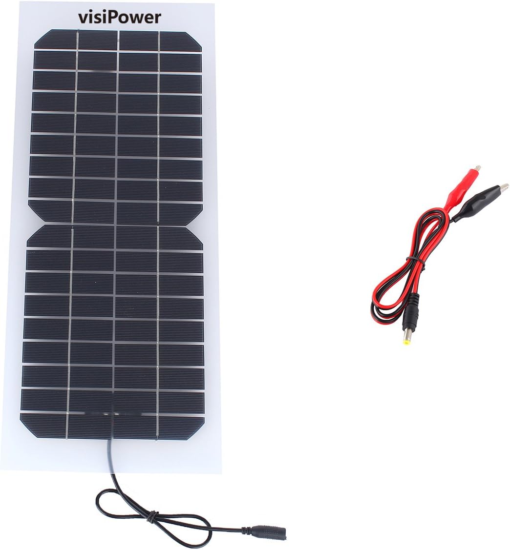 visiPower Semi-Flexible 10W 18V 550mA Solar Panel Battery Charger for 12V Car Battery