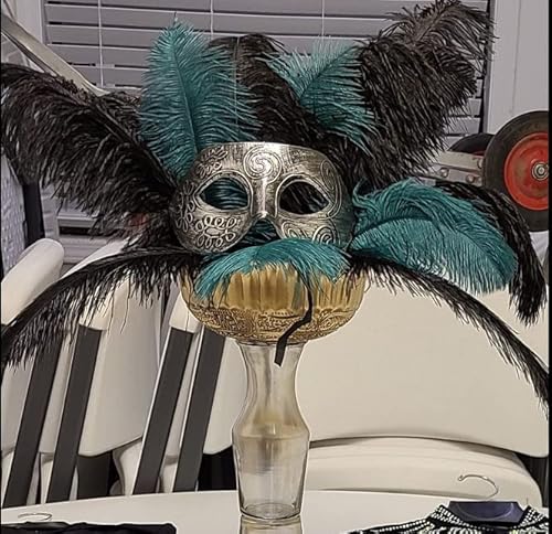 Shekyeon 12-14Inch(30-35Cm) Ostrich Feathers Plumes For Wedding Centerpieces Pack Of 10 (Black) #TOP4