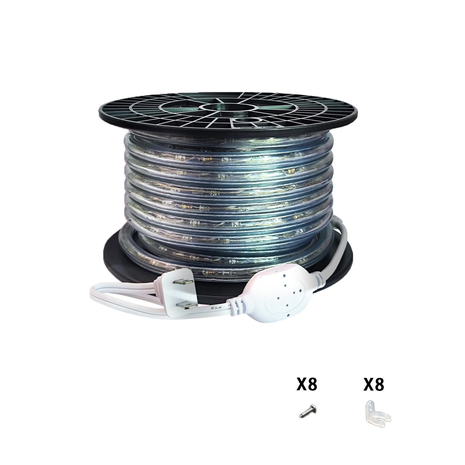 SYMHMT Tube Lights Strip AC 110-120V Rope Lights Flexible, Waterproof, 360°Full Illuminating LED Rope Light for Eaves, Garden, Patio, Pool, Bedroom, Indoor Outdoor Decoration (White, 16.4ft/5m)