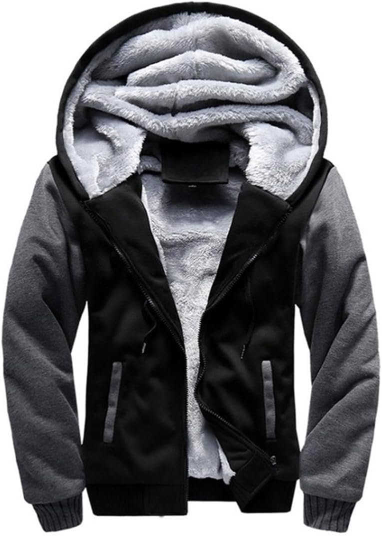 Wekumgy Jackets For Men Hoodie Big And Tall Winter Sherpa