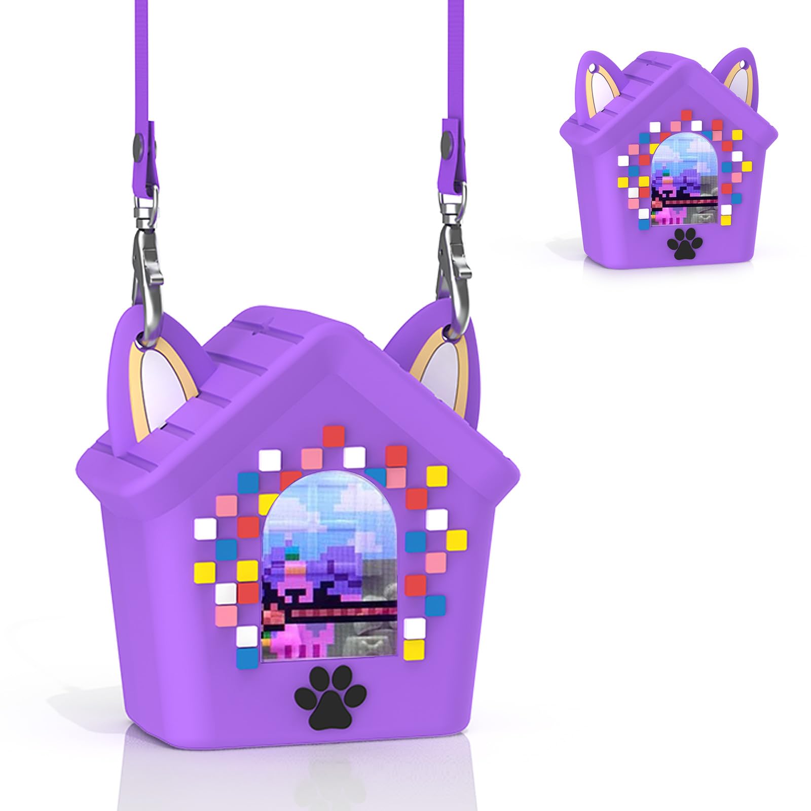 Compatible con Bitzee Doghouse, funda de silicona con correa, resistente a los golpes y a los arañazos, material de silicona suave y segura, ideal para niños (rosa) — view 8