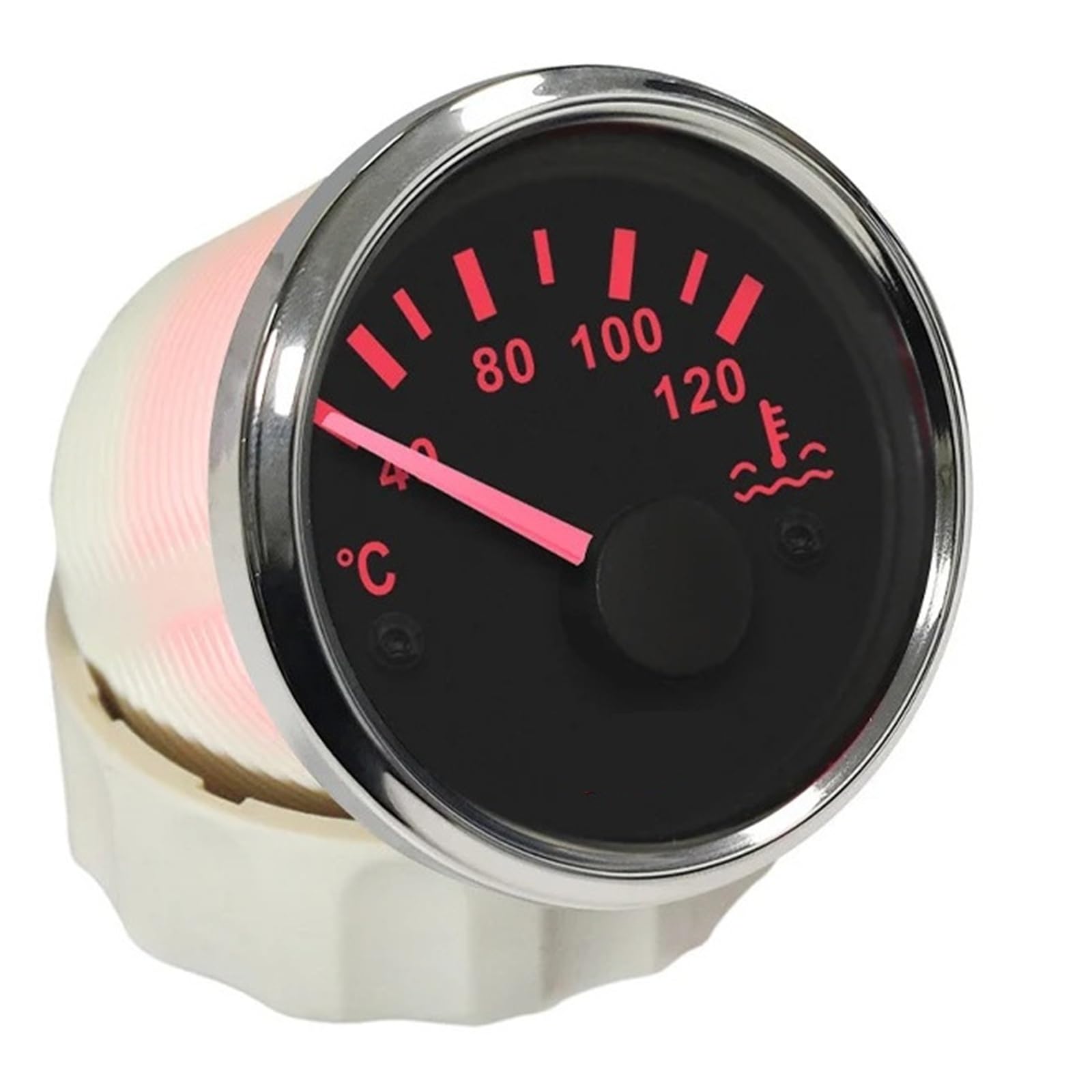 Medidor de temperatura de agua Universal de 52mm, 40-120 ℃ 25-120 ℃ 12V 24V for barco automático, medidor de temperatura de luz roja y amarilla Lectura clara(Digital WS)