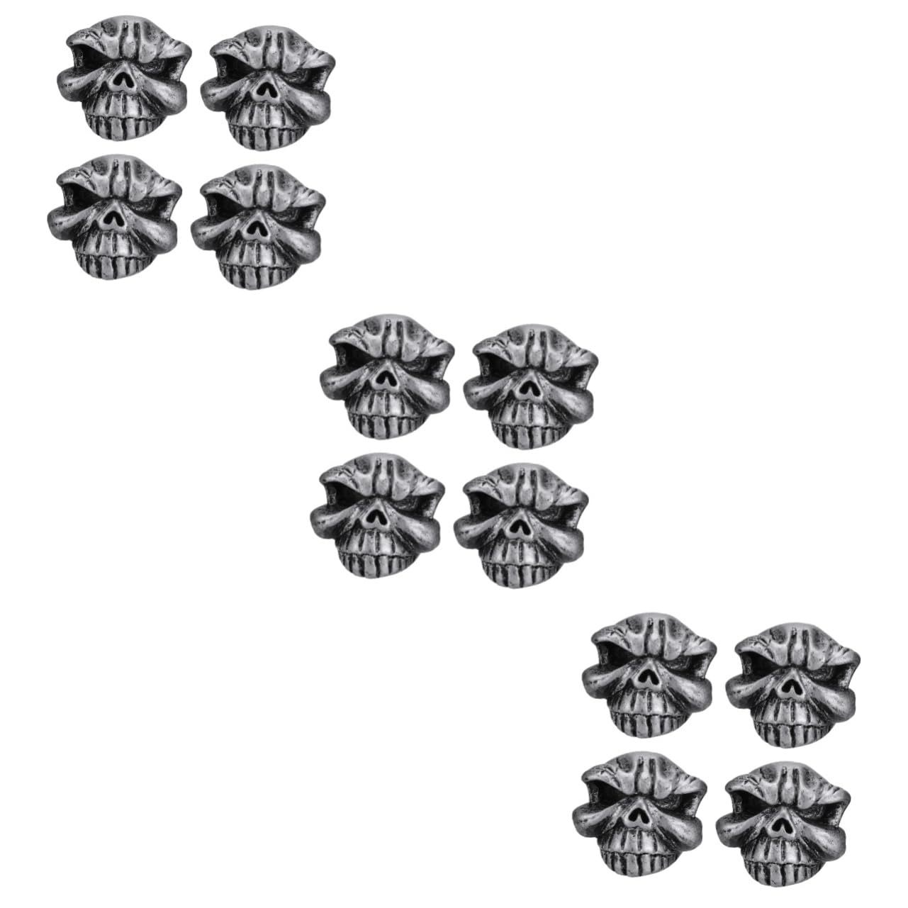 SOLUSTRE 3sätze Skull Ventilkappen Für Motorräder Und Fahrräder Aus Langlebigem Resin Kreative Schädel-Design Und Installieren Für Bike-zubehör Silber