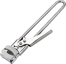 Non Slip Adjustable Stainless Steel Can Opener, Master Opener Jar Opener, Water Bottle Opener, Lid Off Jar Grip Opener, Cap Opener for Weak Hands Seniors (B)