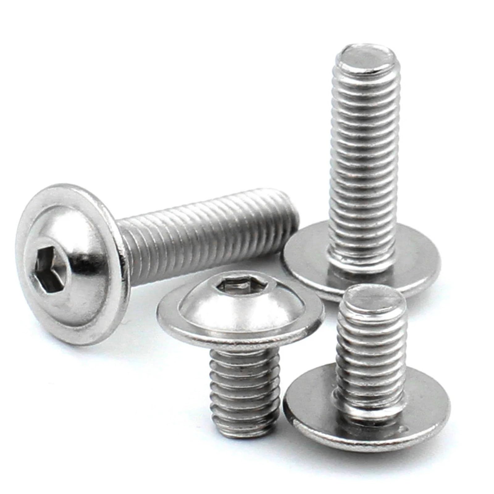 Tornillos de acero inoxidable 304 con cabeza hexagonal, semicircular y brida, de 28/30/35-45 mm (M3, M4, M5, M6, M8) con arandela (paquete de 5 o 10 unidades).(28mm,M5 (10pcs))