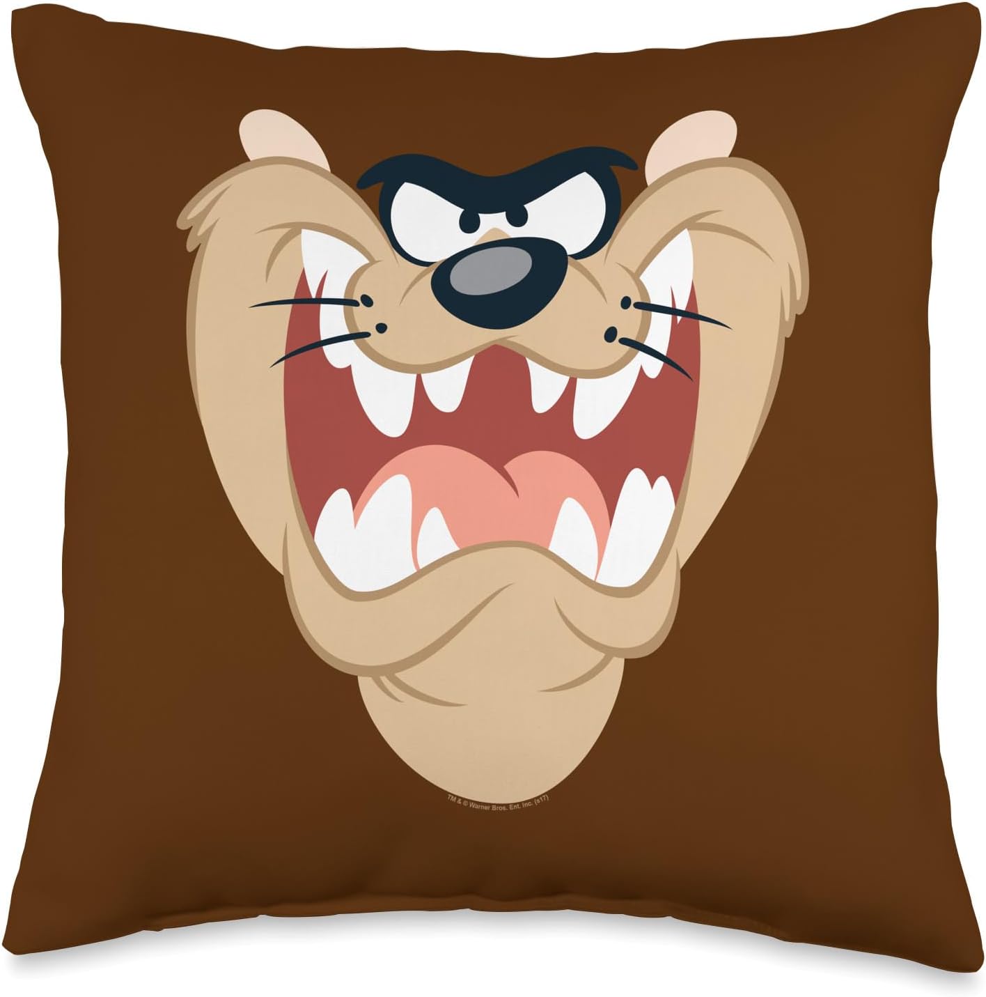 Looney Tunes Taz Face Throw Pillow