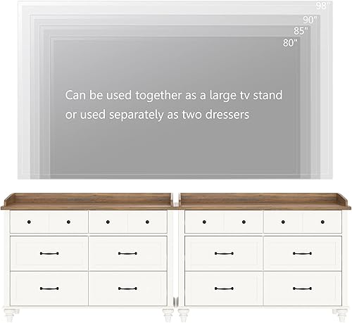 Miniatura 4 de Cómoda para dormitorio con 12 cajones, aparadores grandes para niños con cómoda ancha, organizador de almacenamiento de armario de madera para bebé