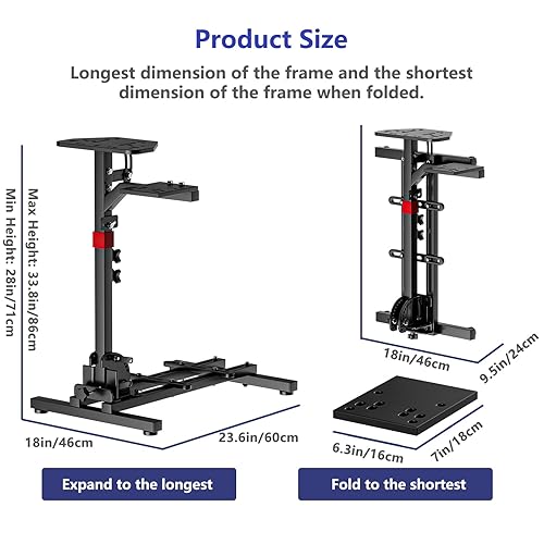 Miniatura 6 de Racing Steering Wheel Stand Racing Game Wheel Simulator Stand Support for Logitech G29 G920 G923 G27 G25 and for Thrustmaster T248 T300 TGT TGT2