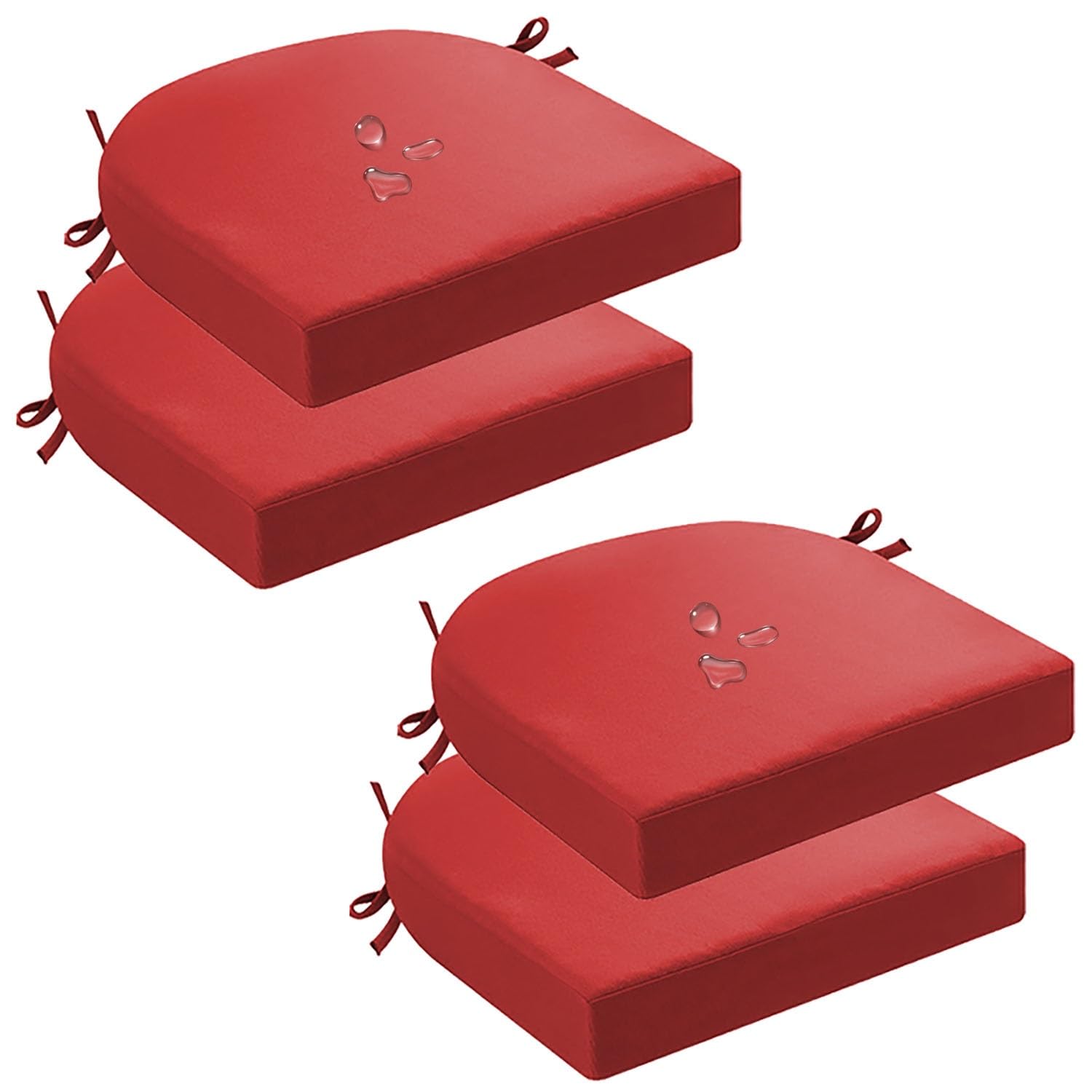 Coussin de chaise extérieur pour jardin et patio lot de 4 galettes de siège confort