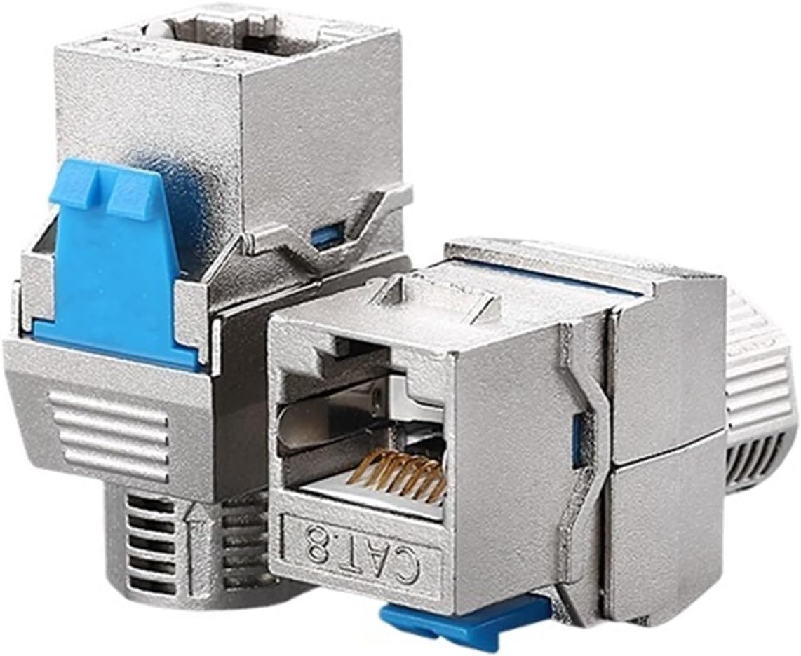 1 Pcs Cat6a Cat7 Cat8 Jack, RJ45 STP Zinc Alloy Module Shielded Adapter 40 Gigabit(CAT8 STP)