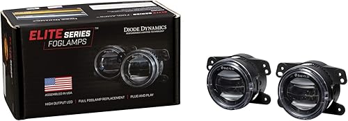 Miniatura 6 de Diode Dynamics Serie Elite - Lámparas antiniebla compatibles con Jeep Cherokee 2014-2017 (par), amarillo (3000 K)