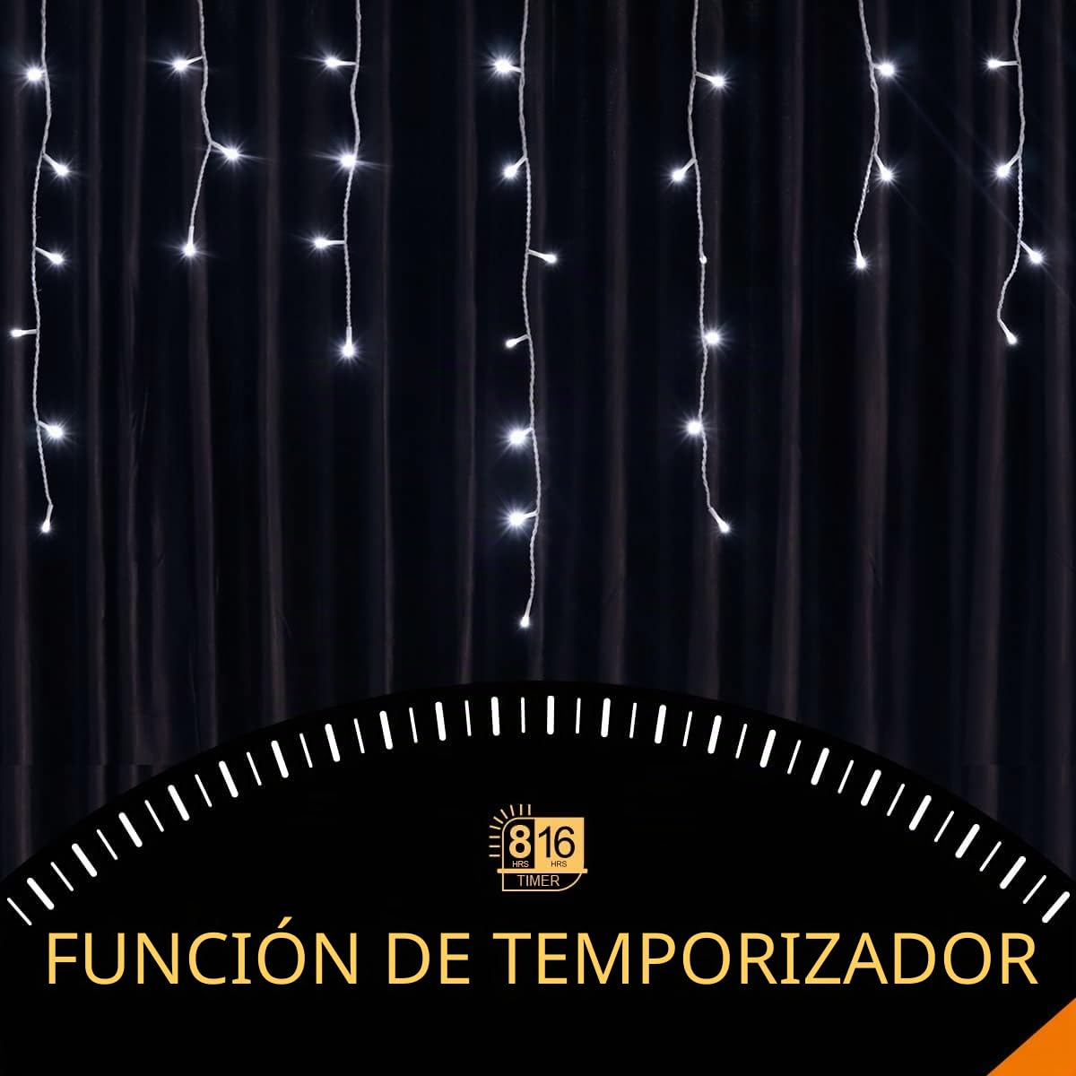 ANSIO® Luces Navidad Exterior 11m 320 LED Blanco Frío Cortina de Luces Navidad Interior Guirnalda Luces Perfectas para Decorar la Fiesta de Boda, el Jardín, la Ventana, Halloween | Cable Transparente