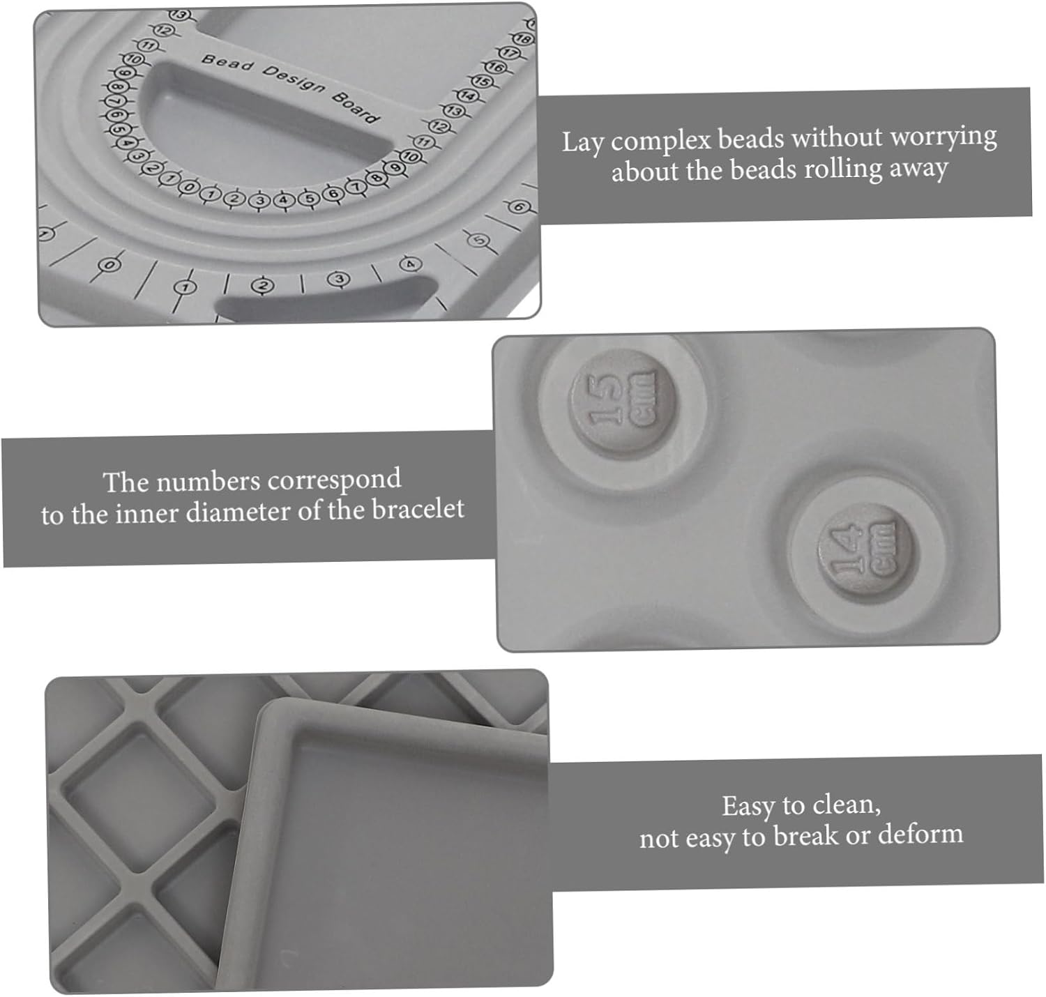 4pcs Bead Jewelry Making Board Trays for DIY Craft Bracelet Design and Measurement Tool for Women and Girls Stackable Jewelry Organizer and Beading Supplies