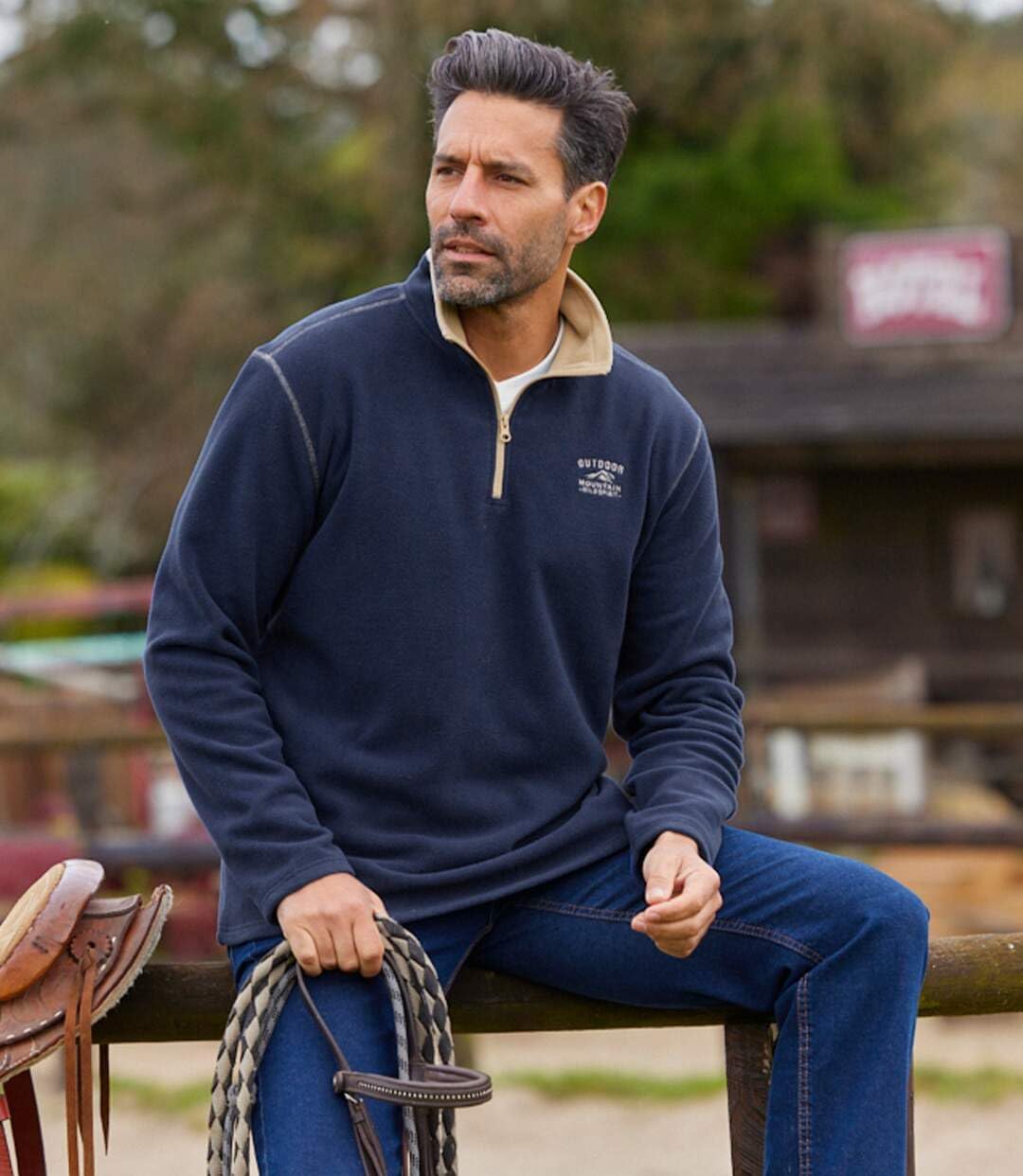 ATLAS FOR MEN Set Van 4 Heren Fleece Truien - Ultra Licht En Warm Met Ritskraag - Grote Maten