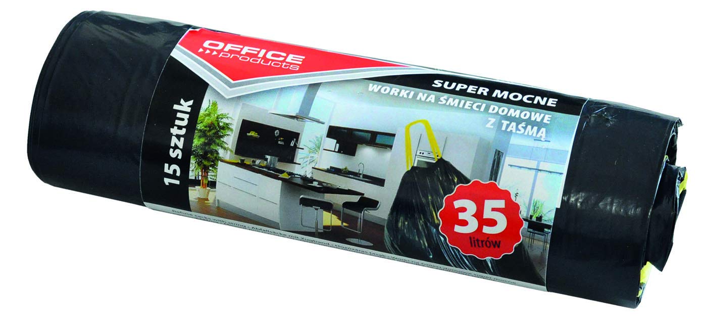 Sacchetti Spazzatura 35L Nero - 15 Pezzi Spessore 18μm LDPE Resistente Ufficio Casa - Foto 2