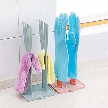Portable Glove Drying Rack Removable Desktop Drainage Storage Rack For Kitchen Dish Towel Drying Washing Rack Sink Glove Drying Rack Kitchen, Blue