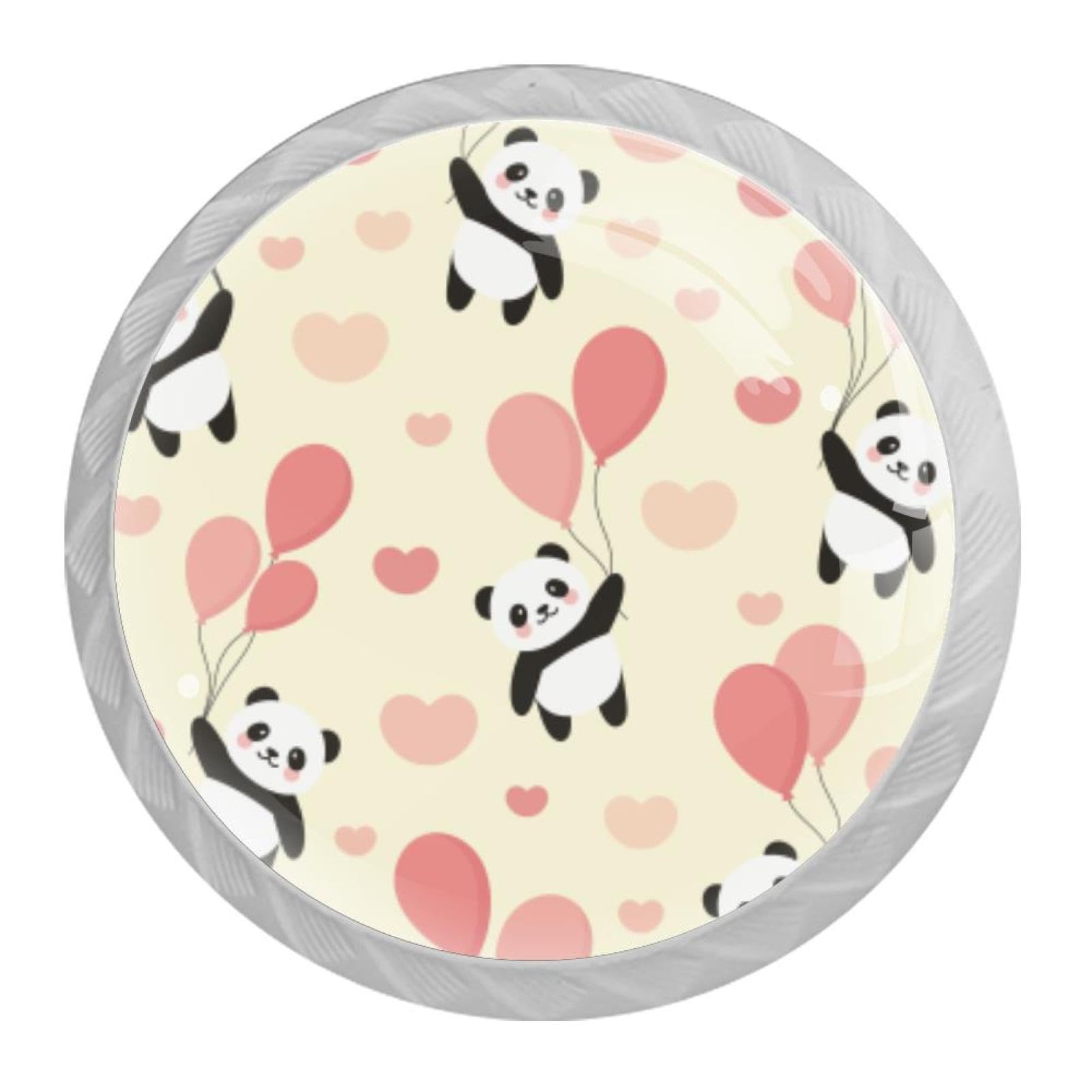 Tqmspg Multi18 4 Pieces Drawer Pulls Panda Patterns Door Knobs Dresser Handles For Kitchen Wardrobe Cupboard Hardware Furniture