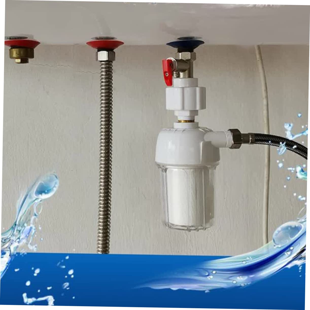 KALLORY Household Water Prefilter Water Purifier for Showers and Washing Machines Reduces Sediment and Impurities Easy to Install Material Design