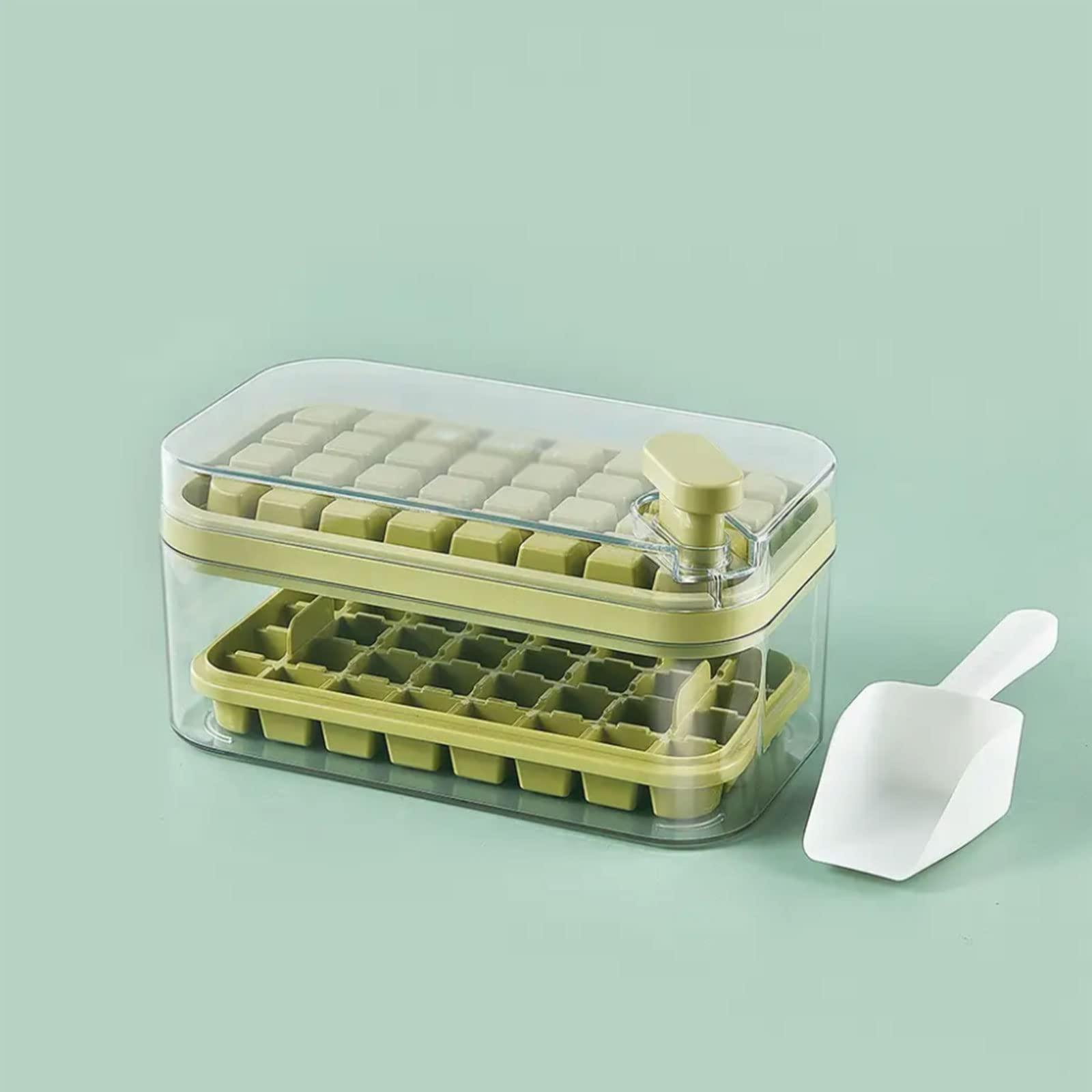 Stampo per ghiaccio in silicone con 64 griglie e contenitore per cocktail e bibite