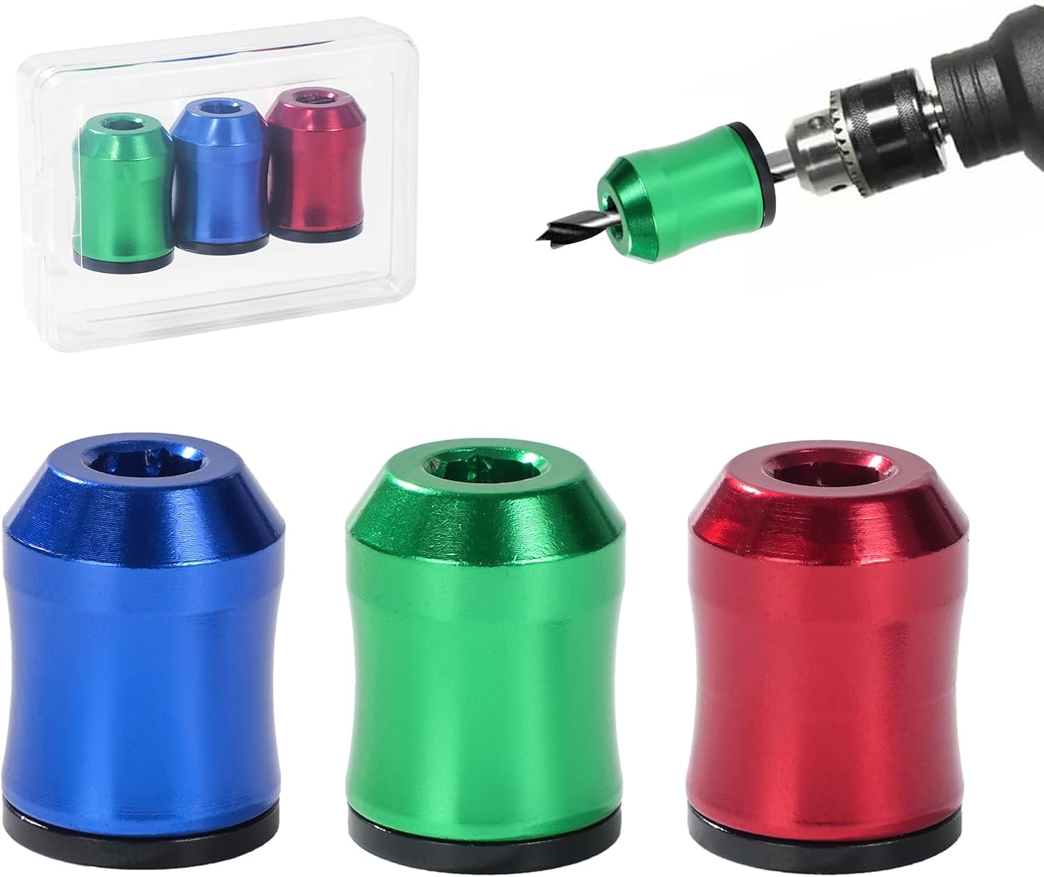 Ultra-Strong Magnetic Screw Ring (3-Pack) - 1/4" Hex Bit Magnetizer for Drill, Impact Driver & Screwdriver | Maximize Grip in Tight Spaces & Overhead Work