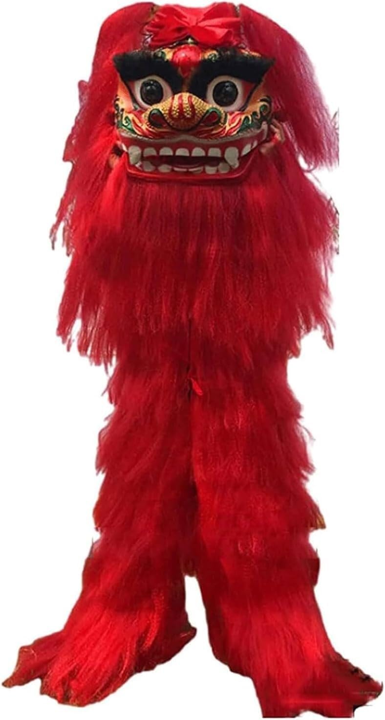 Fitness Toys Lion Dance Costume Martial Arts Lion Dance Single Small Northern Lion Adult Lion Dance Props Lion Dance Suit for Traditional Festival Lion Dance Performance(A)