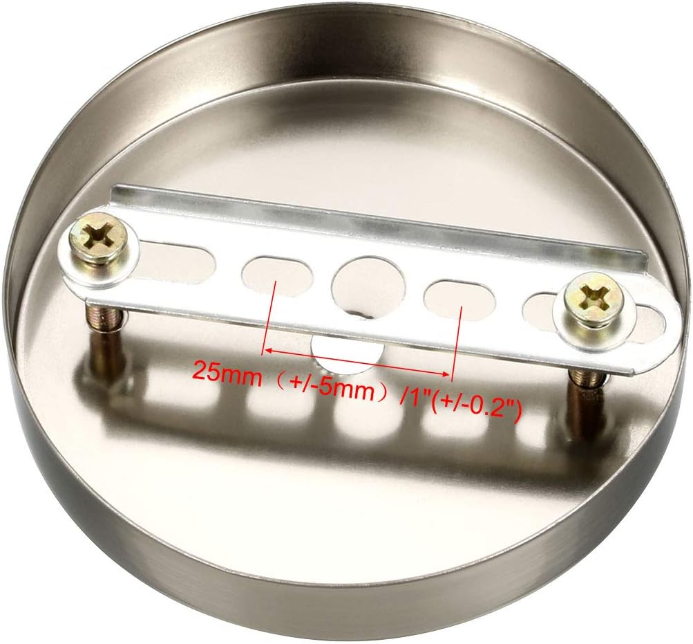 uxcell Retro Ceiling Light Plate Pointed Round Base Chassis Disc Pendant Accessories 97mmx20mm Silver Tone w Screw 3pcs