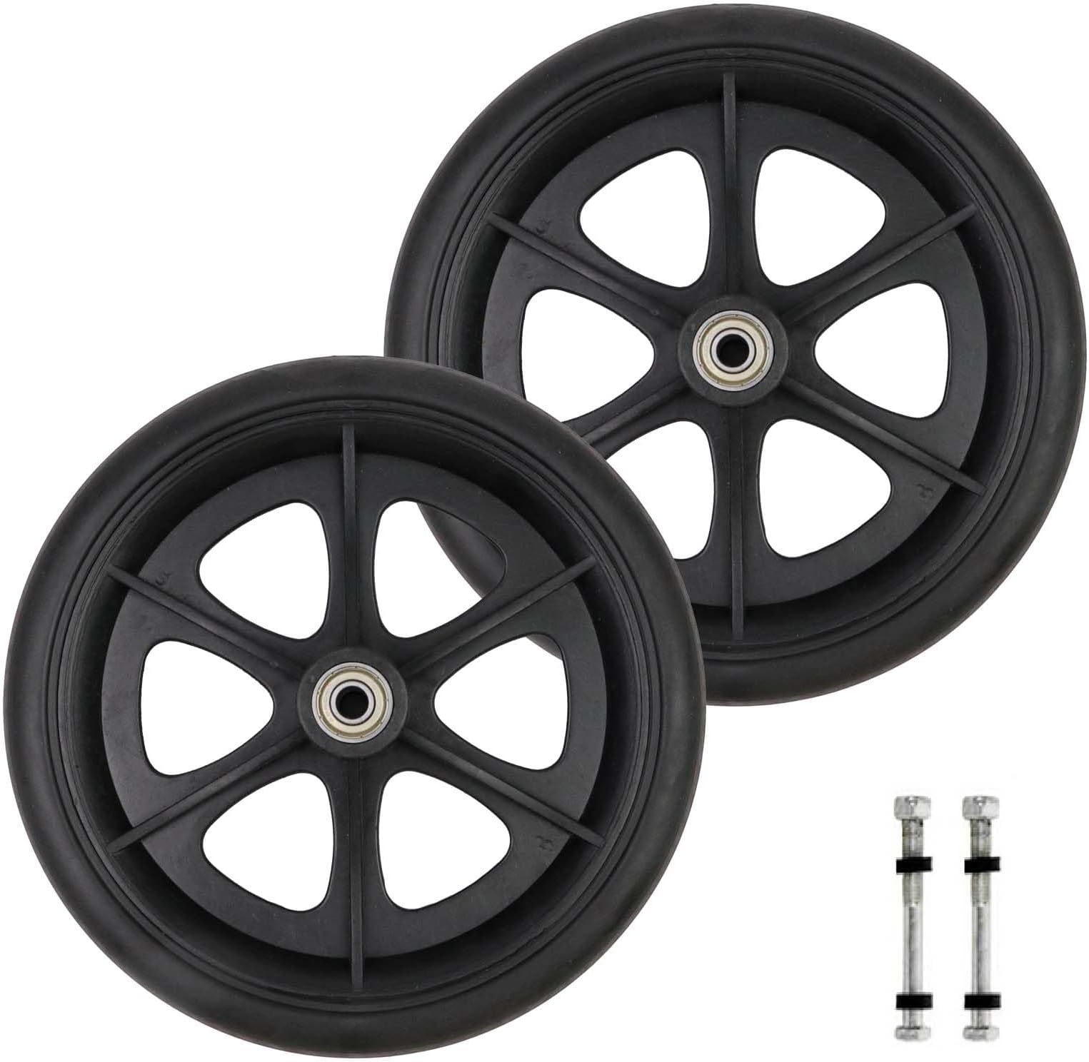 Woogim 2PCS Black 7.87" Universal Rubber Wheelchair