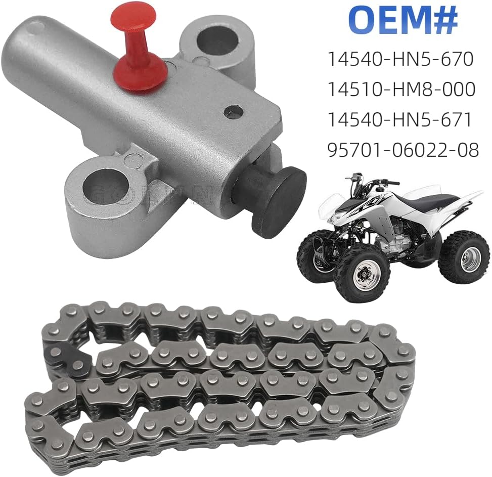 Cam Timing Chain Tensioner Kit Compatible with Recon 250 TRX250X TRX250EX TRX250TM TRX250TE 2001-2004 Rancher 350 400 OEM# 14540-HN5-670 14510-HM8-000