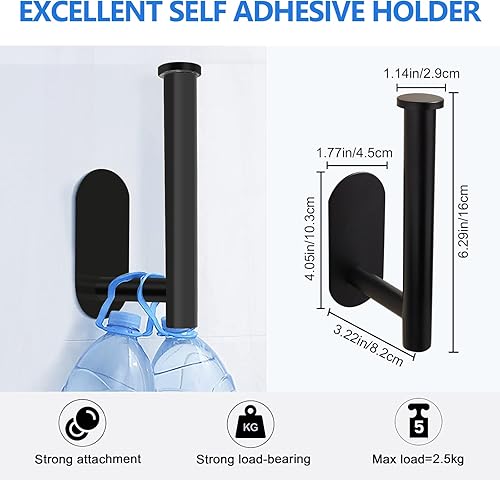 Miniatura 5 de Soporte de papel higiénico autoadhesivo, soporte de pared sin perforaciones, soporte de papel de acero inoxidable SUS304 para baño, cocina, baño