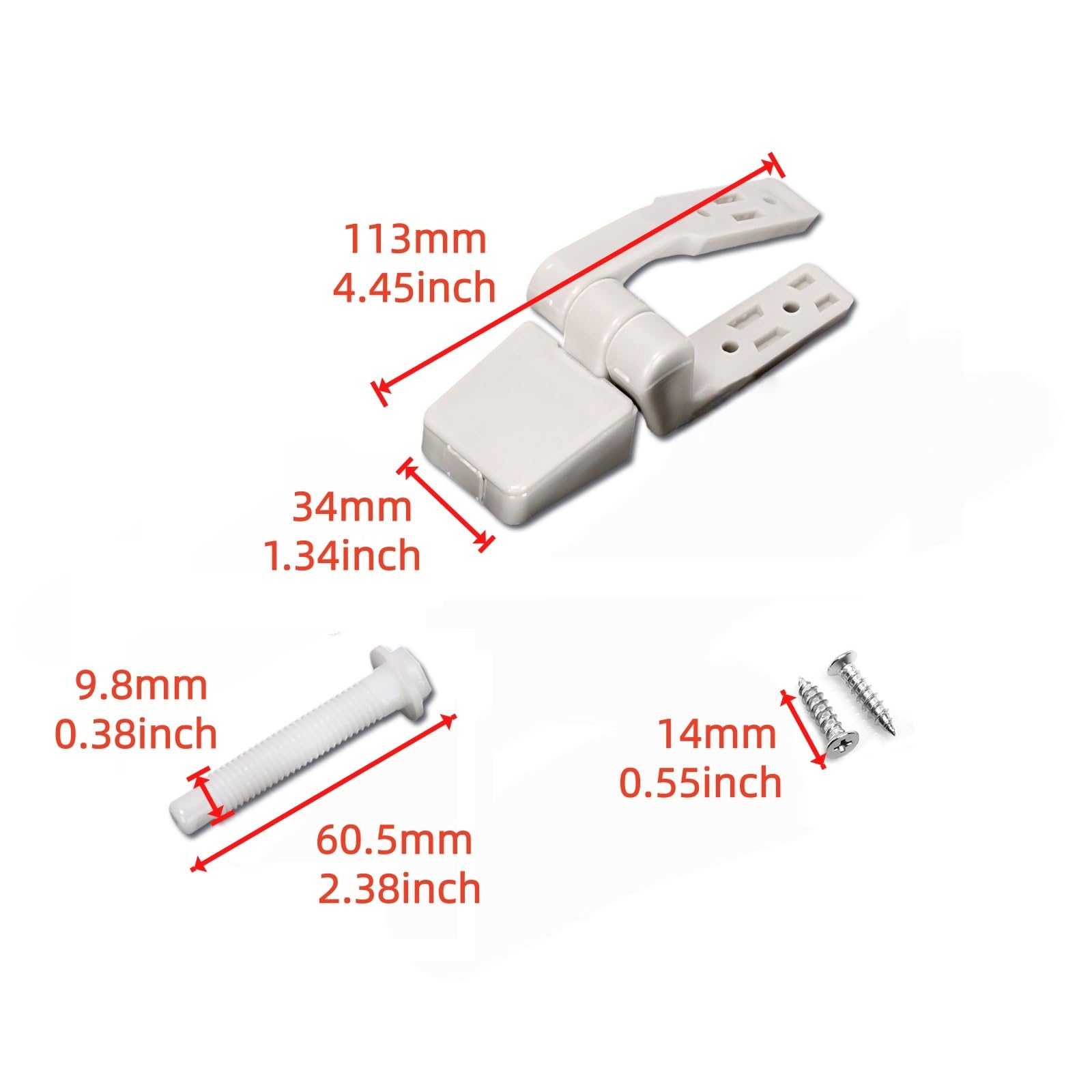 1 jeu de charnières de siège de toilette blanc 29098-1000 compatible avec Jabsco