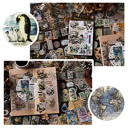 Vintage Scrapbooking Supplies For Bullet Junk Journal Aesthetic Planner Diy Nature Stickers Ephemera Pet Journaling Kit Notebook Collage Stationary Supplies For Water Bottle Laptop Decoration #TOP5
