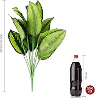 Vista 2 de Plantas artificiales de palma de hojas falsas de 25 pulgadas para decoración de oficina en casa, 2