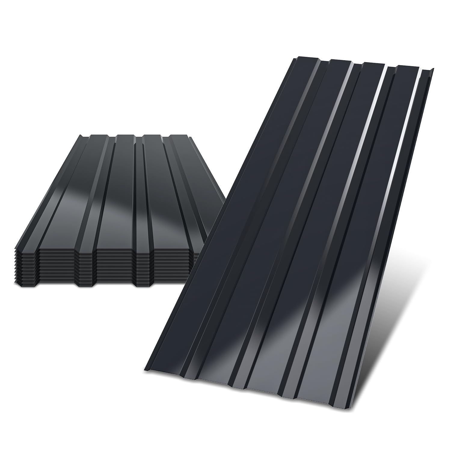 48x Trapezblech Profilblech 115 x 45 cm, 24,84 m², Dachblech Glattfläche Wellblechplatten für Dach 0,25 mm, Wetterfest, Geeignet für Garage, Schuppen, Handschuhe, Anthrazit