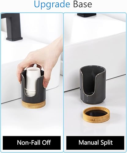 Miniatura 9 de Dispensador de tazas de baño de cerámica, soporte desechable de papel y plástico de 3 onzas, dispensador de tazas de enjuague bucal solo para baño,