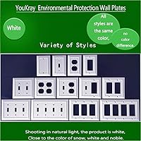 Vista 3 de Placas de pared clásicas de tablilla ranurada blanco puro, cubiertas de interruptor de luz, cubiertas de tomacorrientes eléctricos, placas
