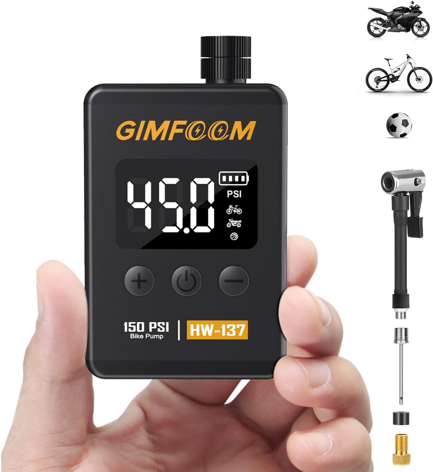 GIMFOOM Bike Pump, 150PSI Mini Bicycle Pump