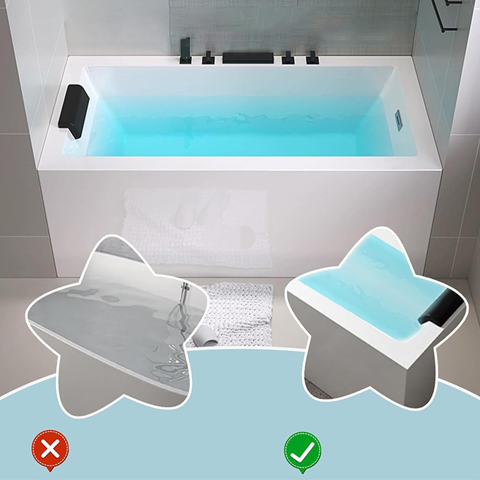 Tappo 'Acqua per Vasca da Bagno, paraspruzzi Trasparente, 30,48 cm | portaoggetti per Giocattoli per Bambini, Organizer per Doccia con, Versatile, Adesivo per Vasca da Bagno, Giochi