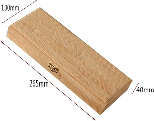 Miniatura 7 de Caja de madera de bambú caja de madera sin terminar con tapa con bisagras y hebilla frontal caja de madera de bambú natural caja de almacenamiento
