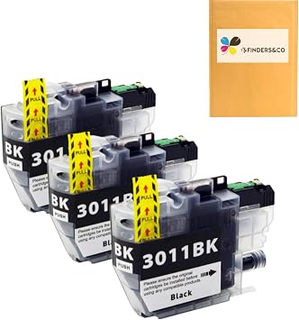 F FINDERS&CO LC3011BK Compatible Ink Cartridge Replacement for Brother LC3011 Black for Brother MFC-J491DW J497DW J690DW J895DW Printer, 3 Pack