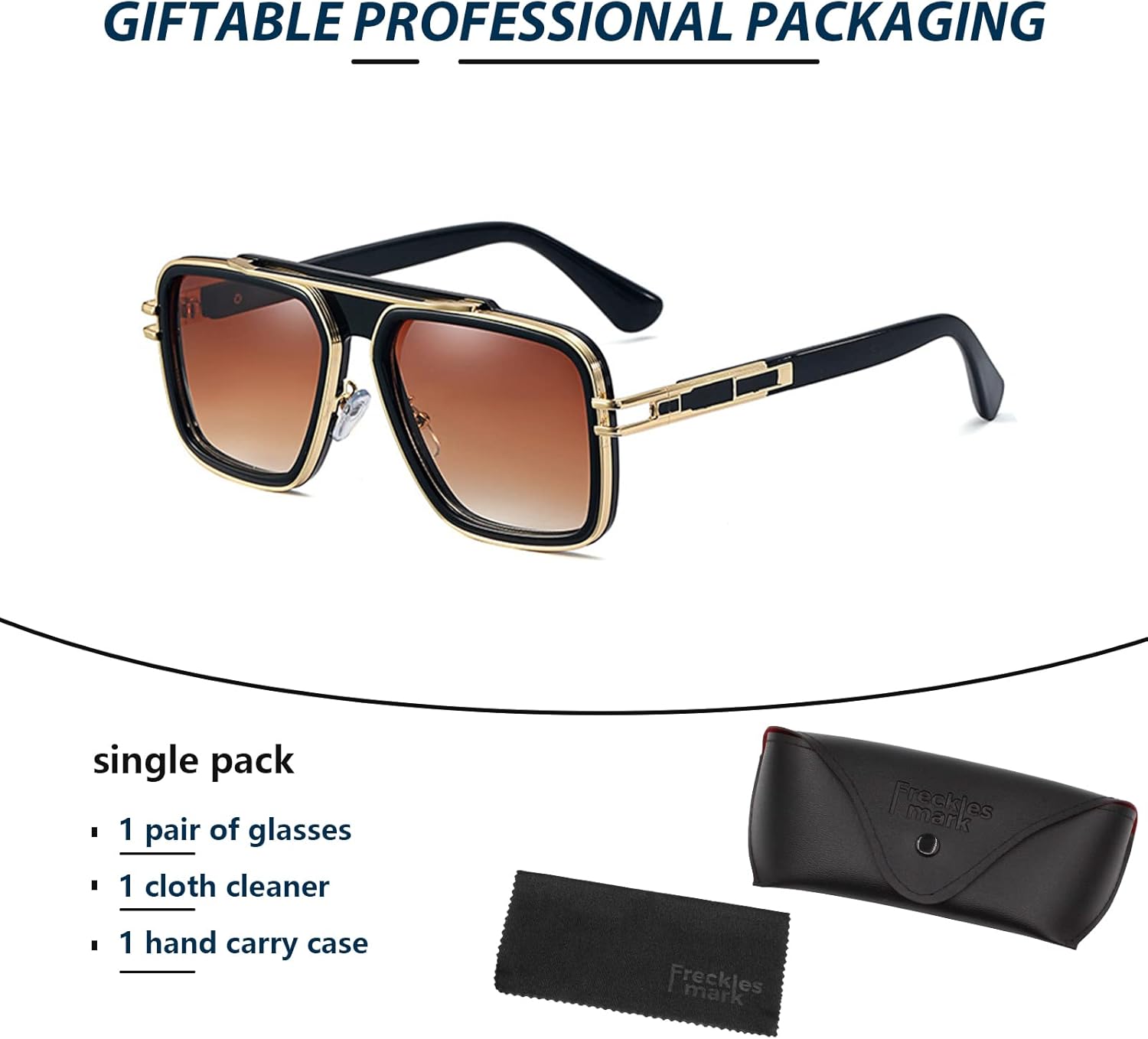 Trendy Retro Sunglasses for Men Women Stark Vintage Shades 70s Italian Fashion Square Metal Glasses - Image 6