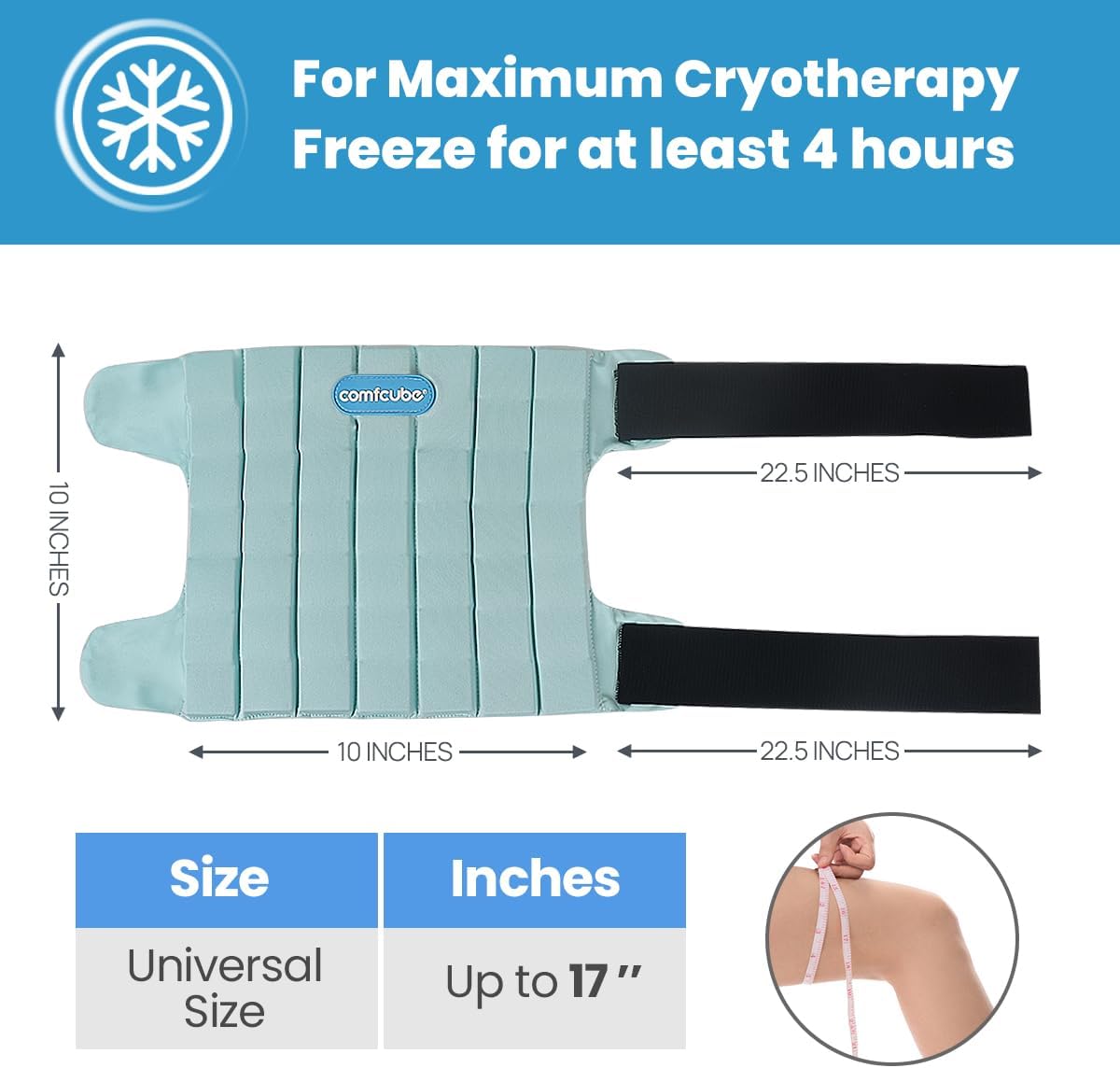 Knee Ice Pack Warp with 2 Hours Long Lasting Cold,Flexible Ice Pack for Knee Replacement Surgery, Cold Therapy for Injuries,Swelling,Arthritis, ACL, Meniscus Tear